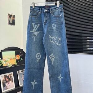 Louis Vuitton Denim Jeans with Graphic Accents